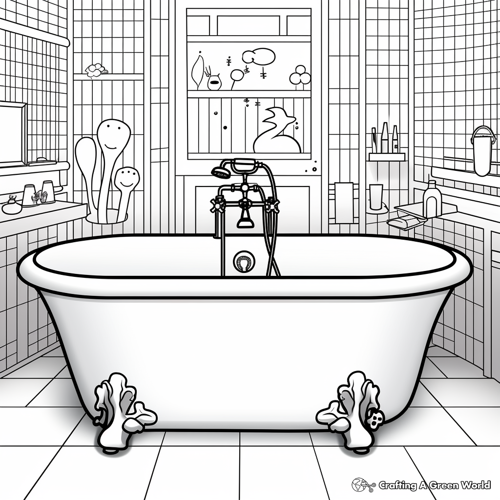 Classic Bathtub Coloring Pages 1