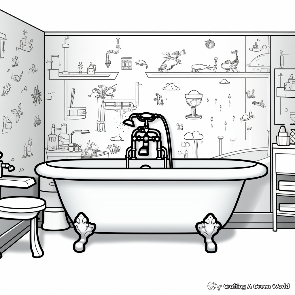 Classic Bathtub Coloring Pages 4
