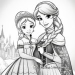 Classic Elsa and Anna from Frozen I Coloring Pages 1