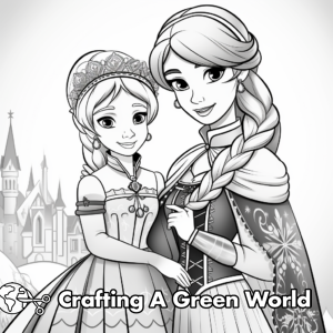 Elsa And Anna Coloring Pages - Free &amp; Printable!