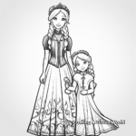 Classic Elsa and Anna from Frozen I Coloring Pages 3