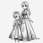 Classic Elsa and Anna from Frozen I Coloring Pages 4