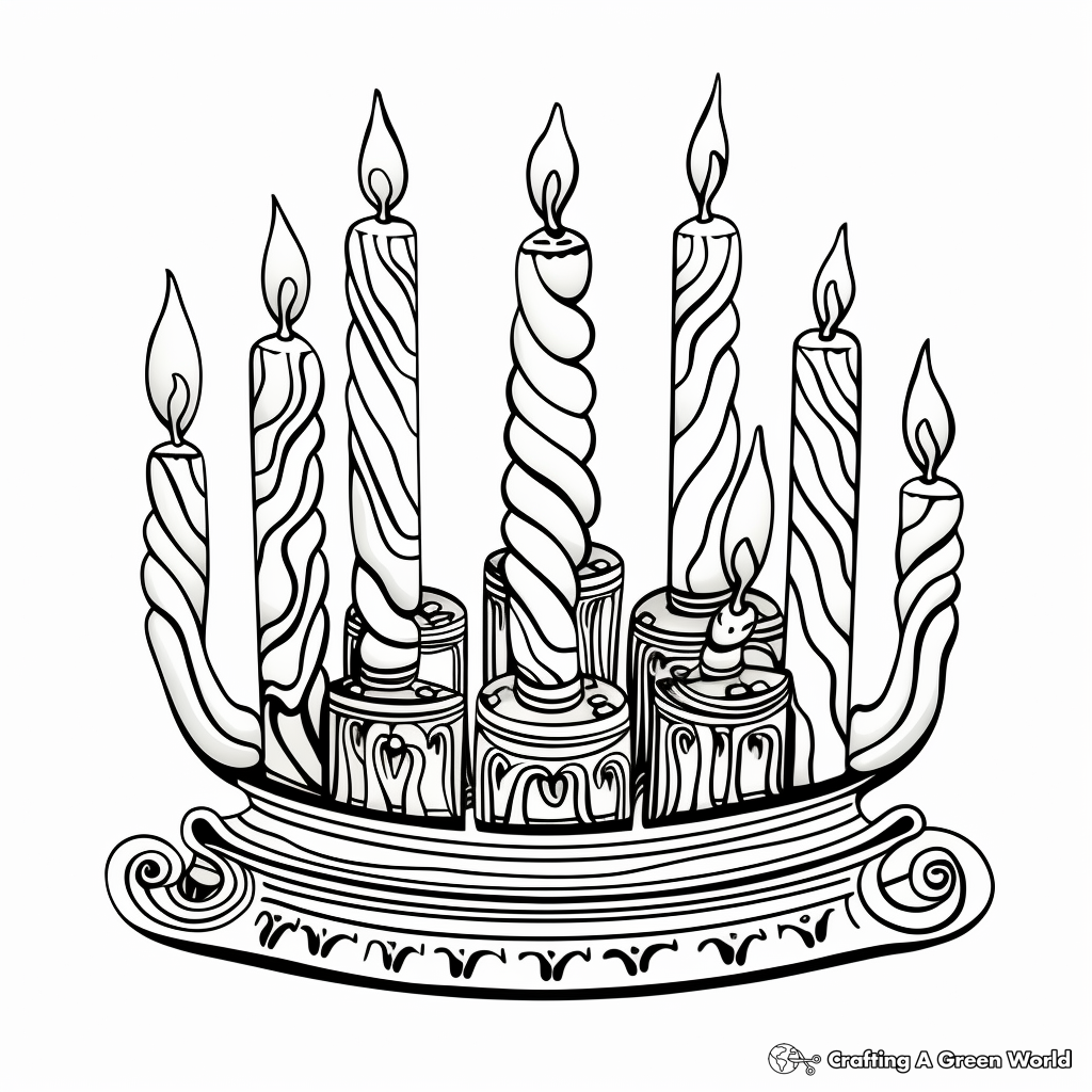 Classic Menorah Coloring Pages 2