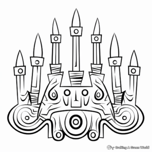Classic Menorah Coloring Pages 3