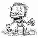 Classic Old School Zombie Coloring Pages 4