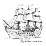 Classic Pirate Ship Coloring Pages 1