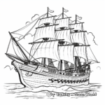 Classic Pirate Ship Coloring Pages 3