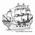Classic Wooden Pirate Ship Coloring Pages 4
