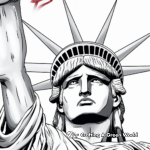 Close-Up Statue of Liberty's Torch Coloring Pages 1