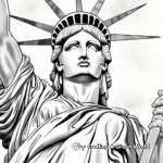 Close-Up Statue of Liberty's Torch Coloring Pages 3