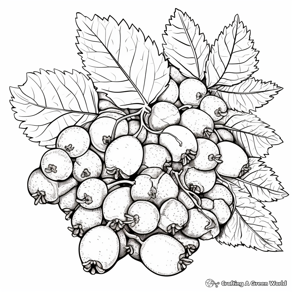 Cluster of Acorns Coloring Pages 1