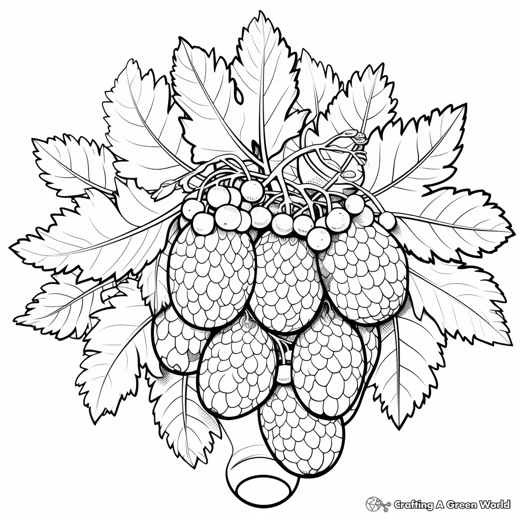 Cluster of Acorns Coloring Pages 2