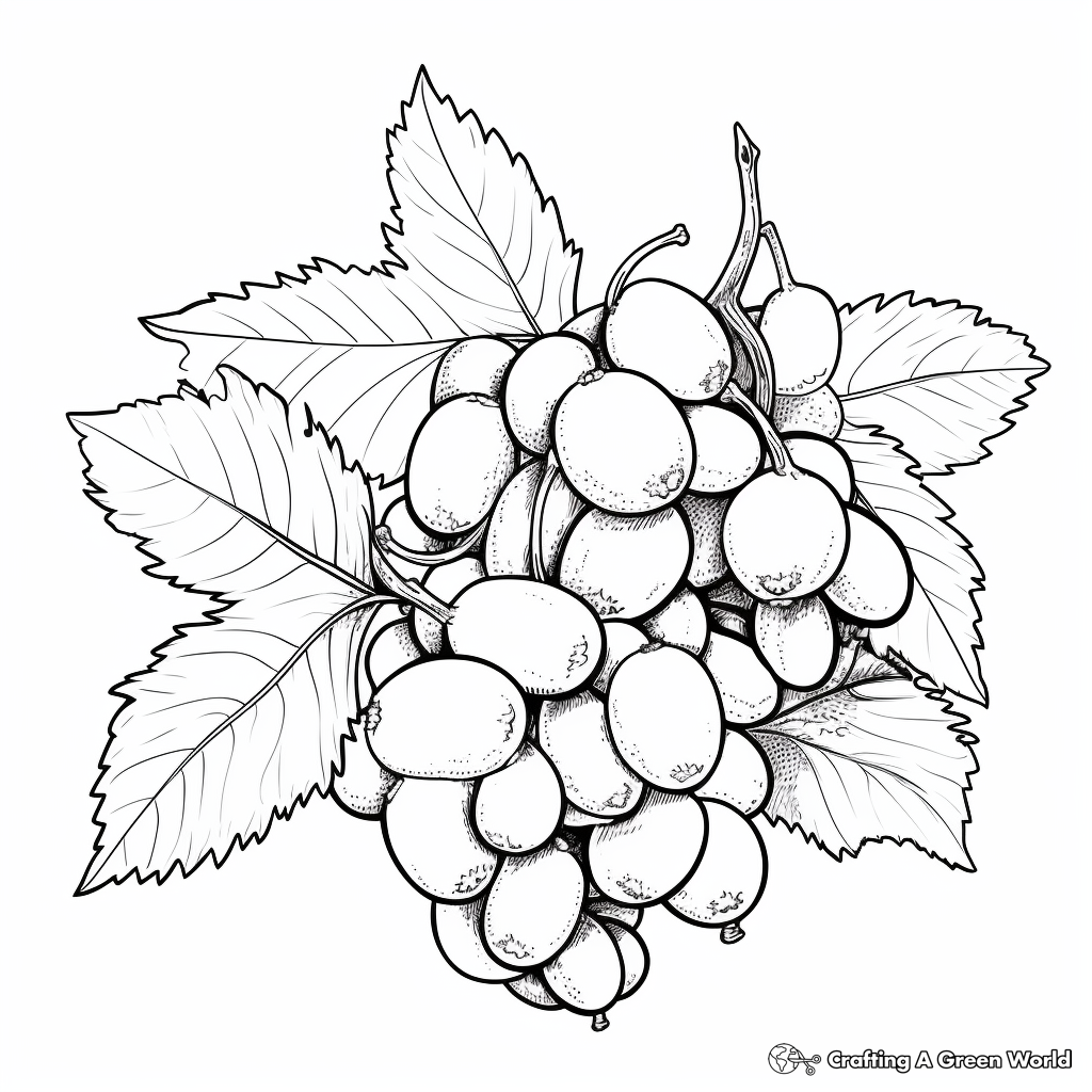 Cluster of Acorns Coloring Pages 4