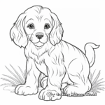 Cocker Spaniel with Puppies Coloring Pages 1