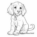 Cocker Spaniel with Puppies Coloring Pages 2