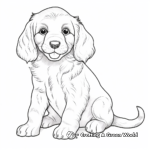 Cocker Spaniel with Puppies Coloring Pages 3
