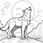 Color the Wilderness with Wolf Howling at the Moon Coloring Pages 1