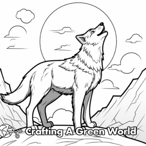 Wolf Howling At The Moon Coloring Pages - Free & Printable!
