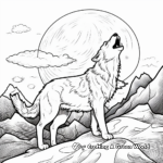 Color the Wilderness with Wolf Howling at the Moon Coloring Pages 3