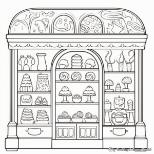 Colorful Bakery Window Coloring Pages 2