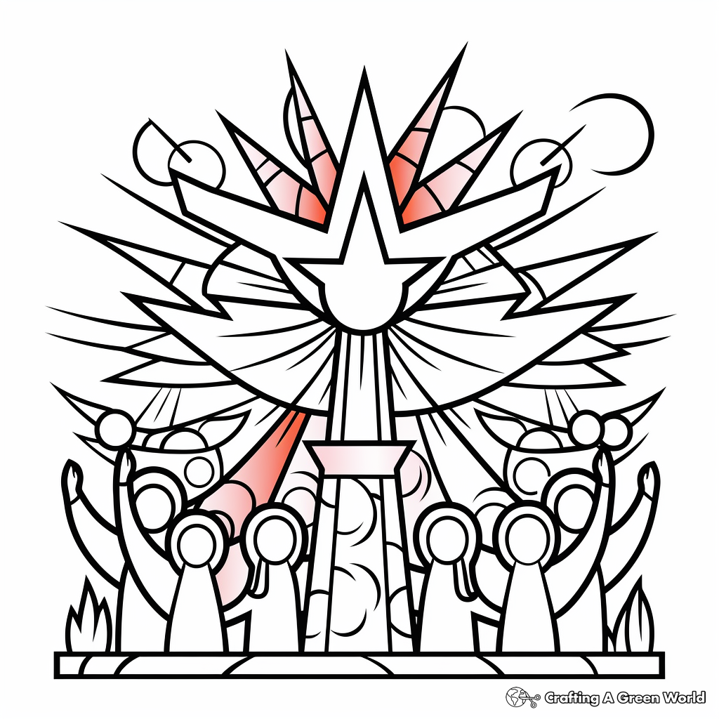 Colorful Holy Spirit Dove Coloring Sheets 1