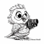 Colorful Parrot Photographer Coloring Page 2