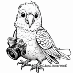 Colorful Parrot Photographer Coloring Page 3