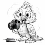 Colorful Parrot Photographer Coloring Page 4