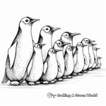 Colorful Penguin Parade Coloring Pages 1