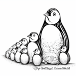 Colorful Penguin Parade Coloring Pages 3