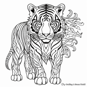 Colorful Rainbow Tiger: Pop Art Inspired Tiger Coloring Pages 2