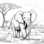 Coloring Pages Depicting the African Elephant's Ecosystem 1