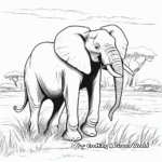 Coloring Pages Depicting the African Elephant's Ecosystem 2
