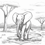 Coloring Pages Depicting the African Elephant's Ecosystem 3