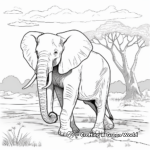 Coloring Pages Depicting the African Elephant's Ecosystem 4