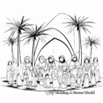 Coloring Pages Featuring the 12 Apostles on Palm Sunday 1