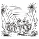 Coloring Pages Featuring the 12 Apostles on Palm Sunday 3