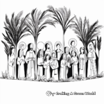 Coloring Pages Featuring the 12 Apostles on Palm Sunday 4