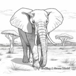 Coloring Pages of African Elephant's Majestic March 1