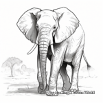 Coloring Pages of African Elephant's Majestic March 2