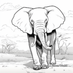 Coloring Pages of African Elephant's Majestic March 3