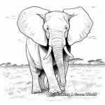 Coloring Pages of African Elephant's Majestic March 4