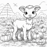 Coloring Pages of Animals in a Pumpkin Patch 1