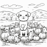 Coloring Pages of Animals in a Pumpkin Patch 2