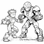 Coloring Pages of Iron Man Fighting Villains 1