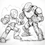 Coloring Pages of Iron Man Fighting Villains 4