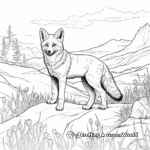 Coloring Pages of Realistic Fox in Natural Scenery 2