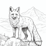 Coloring Pages of Realistic Fox in Natural Scenery 4