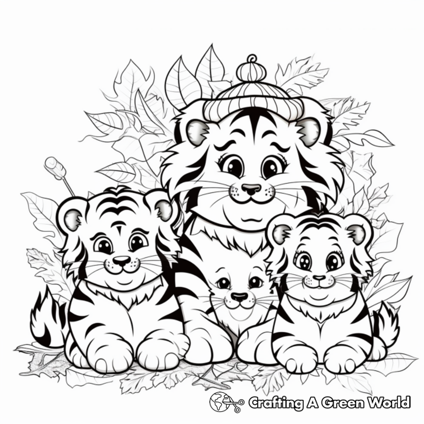 Tiger Family Coloring Pages - Free & Printable!