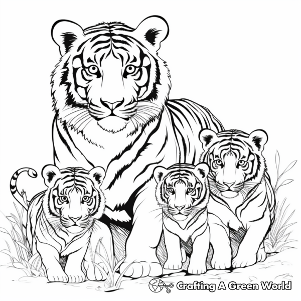 Tiger Family Coloring Pages - Free & Printable!